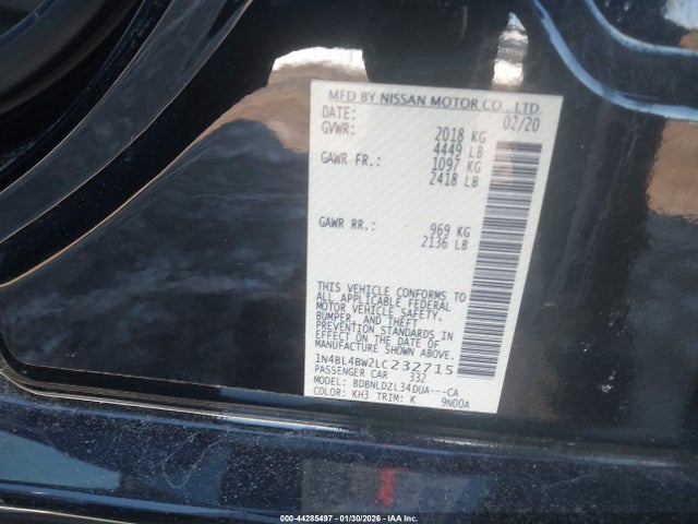 1N4BL4BW2LC232715 Nissan Altima S Intelligent Awd