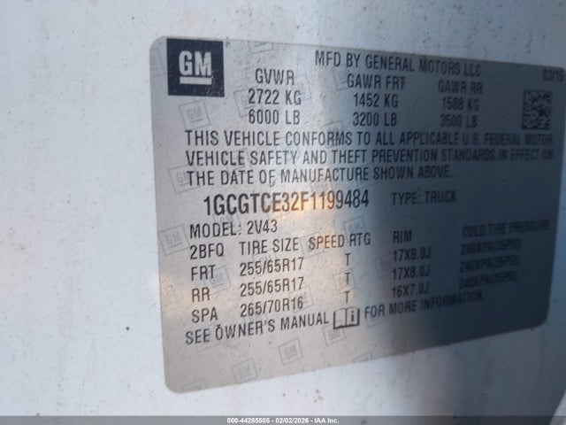 1GCGTCE32F1199484 Chevrolet Colorado Z71
