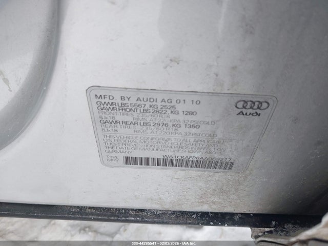 Aukcja sprzedaży 2010 Audi Q5 3.2 Premium, vin: WA1CKAFP6AA069217, numer aukcji: 44285541