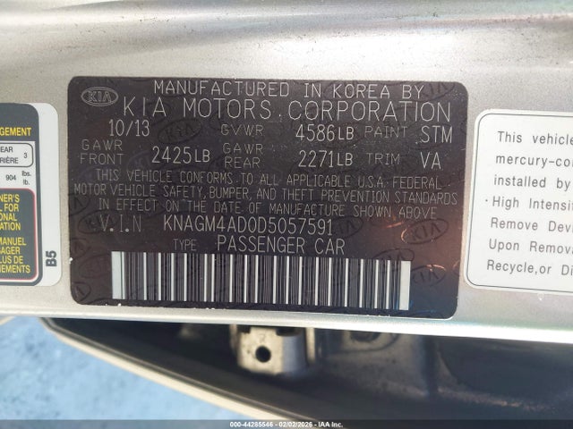 2013 KIA OPTIMA HYBRID KNAGM4AD0D5057591 Photo 8