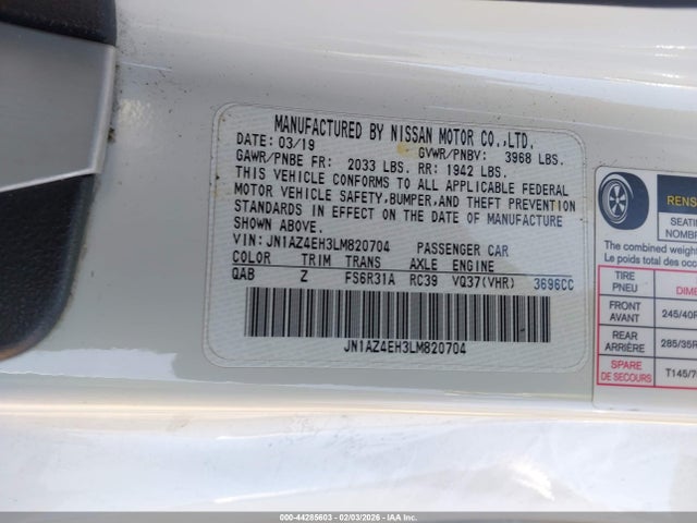 2020 NISSAN 370Z JN1AZ4EH3LM820704 Photo 8