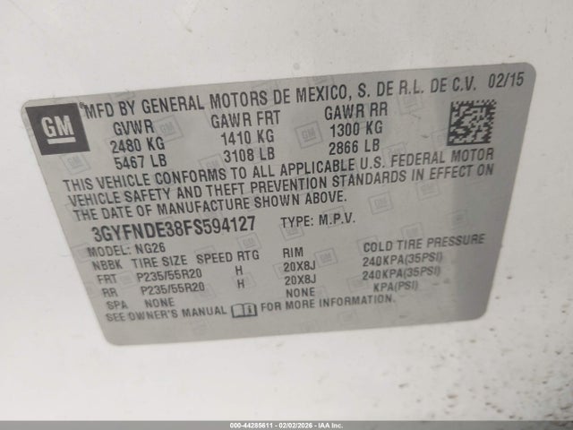 2015 CADILLAC SRX 3GYFNDE38FS594127 Photo 8