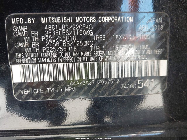 2018 MITSUBISHI OUTLANDER JA4AZ3A37JZ057517 Photo 8