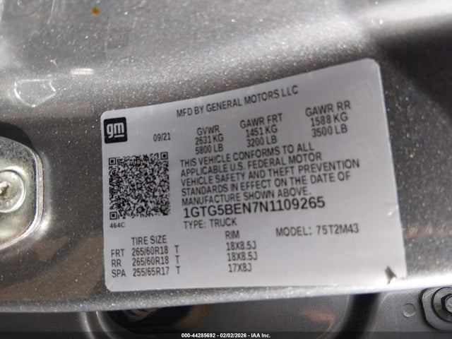 1GTG5BEN7N1109265 GMC Canyon 2wd Short Box Elevation Standard