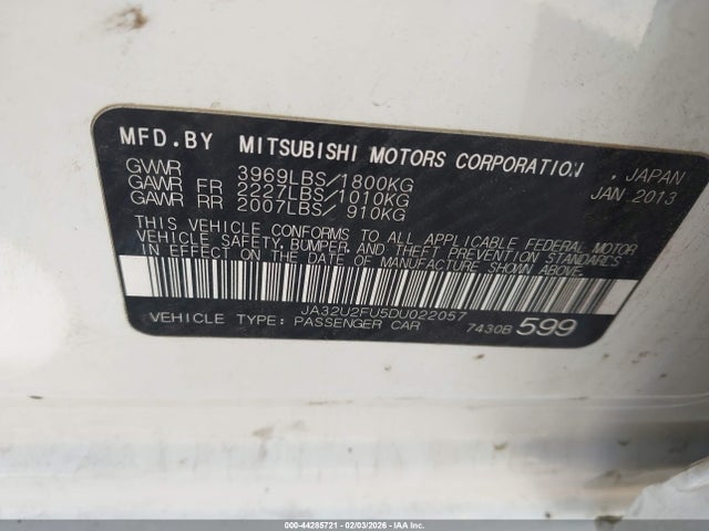 2013 MITSUBISHI LANCER JA32U2FU5DU022057 Photo 8