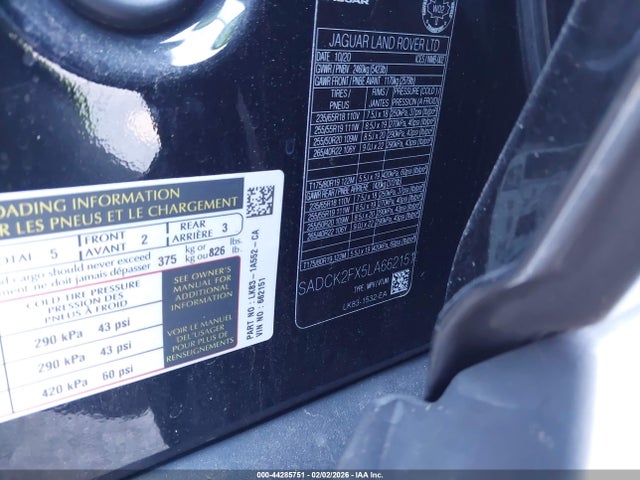 2020 JAGUAR F-PACE SADCK2FX5LA662151 Photo 8