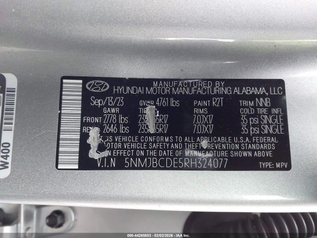 Hyundai TUCSON SEL 2024 5NMJBCDE5RH324077 Image 9