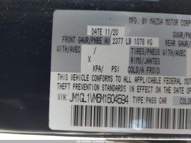 2021 MAZDA MAZDA6 JM1GL1VM6M1604594 Photo 8