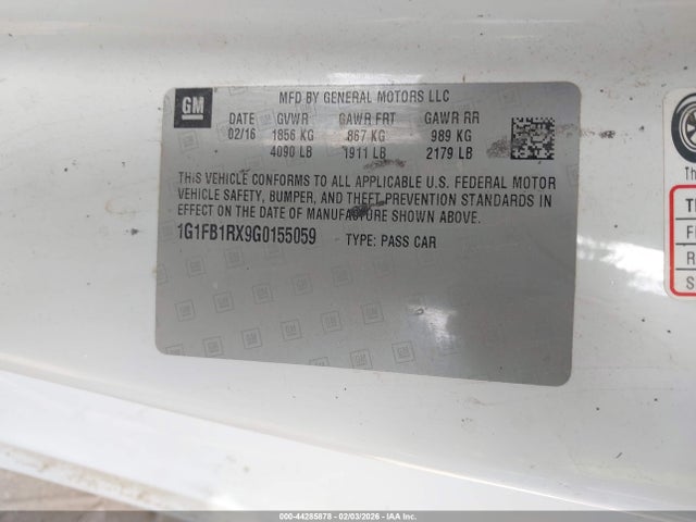 2016 CHEVROLET CAMARO 1G1FB1RX9G0155059 Photo 8