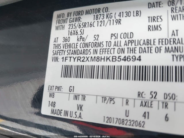 1FTYR2XM8HKB54694 Ford Transit-250