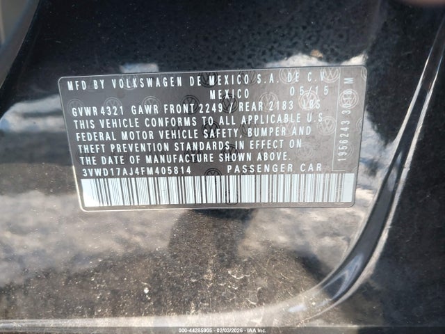 3VWD17AJ4FM405814 Volkswagen Jetta 1.8t Sport
