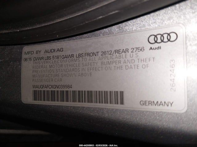 2016 AUDI A6 WAUGFAFCXGN039984 Photo 8