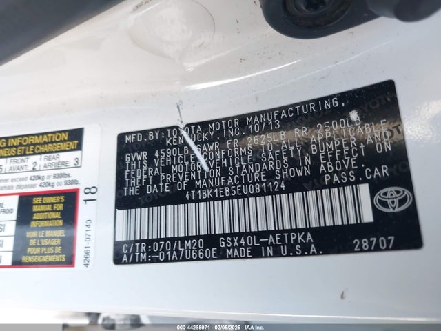 4T1BK1EB5EU081124 Toyota AVALON LIMITED