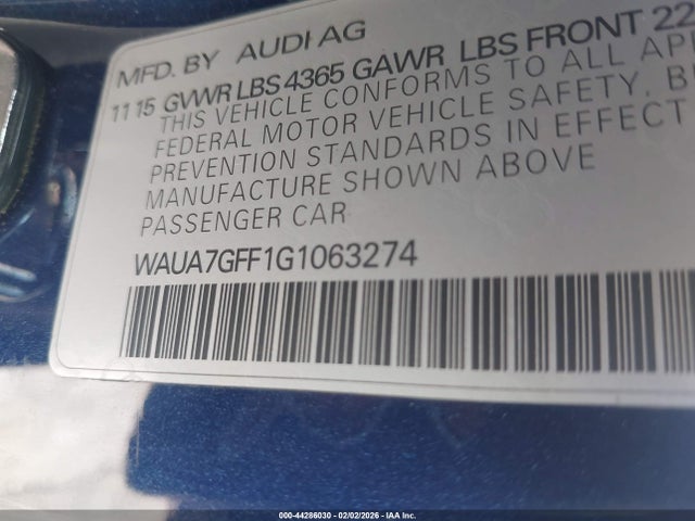 2016 AUDI A3 WAUA7GFF1G1063274 Photo 8