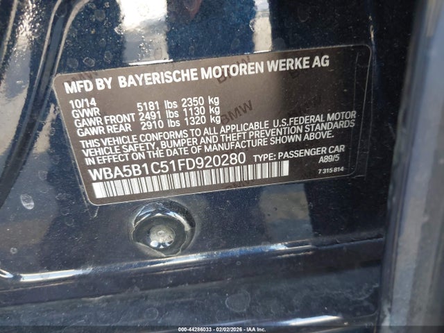 2015 BMW 535I WBA5B1C51FD920280 Photo 8