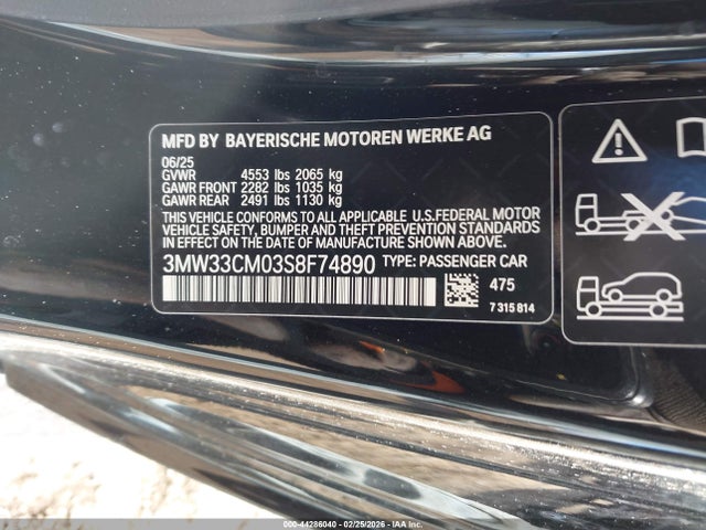 Aukcja sprzedaży 2025 Bmw 230i Xdrive, vin: 3MW33CM03S8F74890, numer aukcji: 44286040