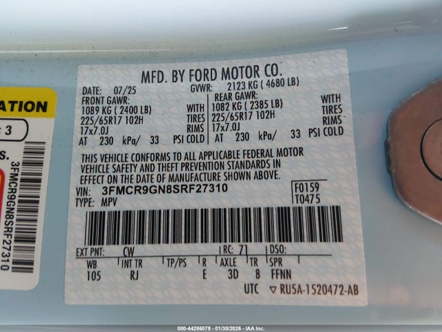 3FMCR9GN8SRF27310 Ford Bronco Sport Heritage