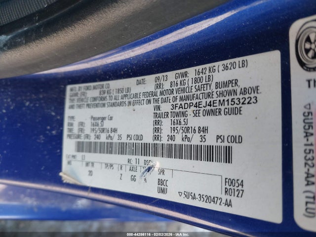 3FADP4EJ4EM153223 Ford FIESTA SE