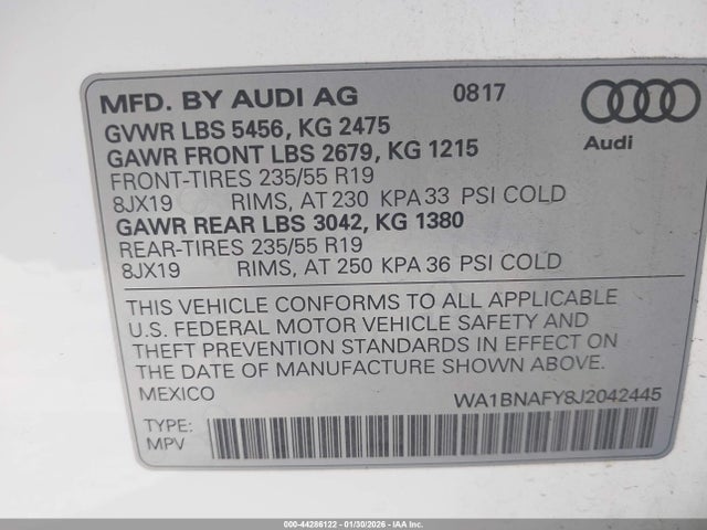 2018 AUDI Q5 WA1BNAFY8J2042445 Photo 8