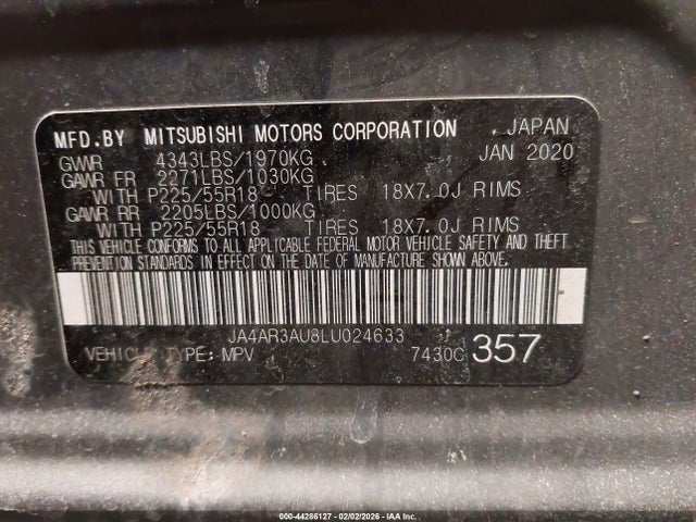 2020 MITSUBISHI OUTLANDER SPORT JA4AR3AU8LU024633 Photo 8