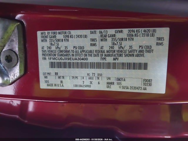 1FMCU0JX9EUA30400 Ford Escape Titanium