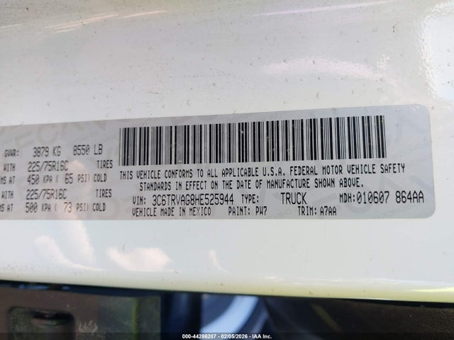 2017 RAM PROMASTER 1500 3C6TRVAG8HE525944 Photo 8