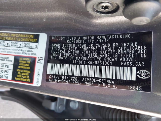 4T1BF1FK6HU361061 Toyota CAMRY LE