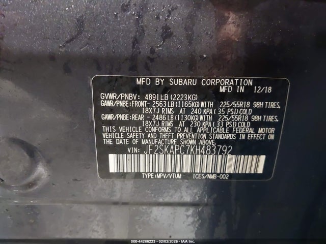 Subaru Forester Sport 2019 JF2SKAPC7KH483792 Image 9