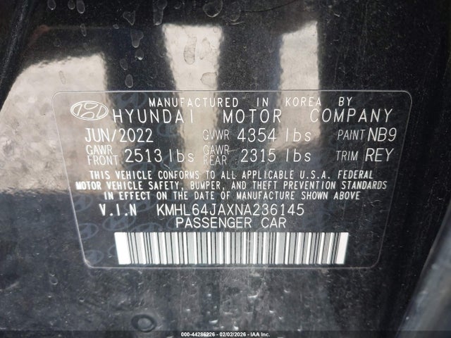 2022 HYUNDAI SONATA KMHL64JAXNA236145 Photo 8