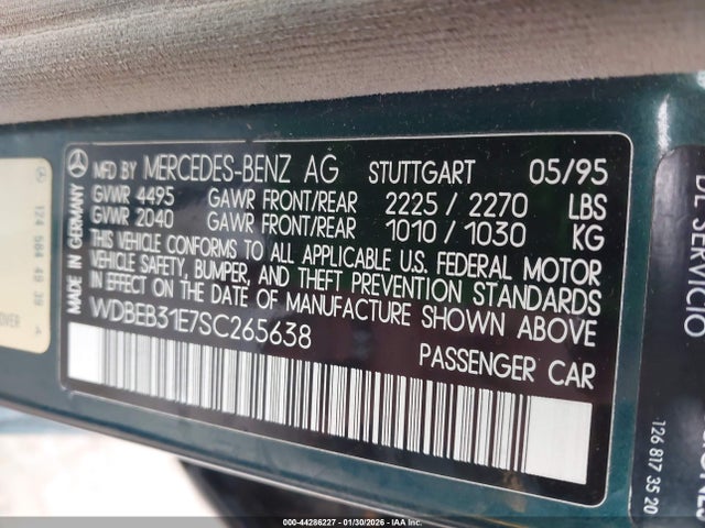 1995 MERCEDES-BENZ E WDBEB31E7SC265638 Photo 8