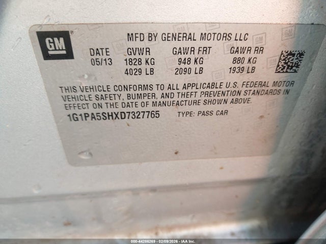 2013 CHEVROLET CRUZE 1G1PA5SHXD7327765 Photo 8