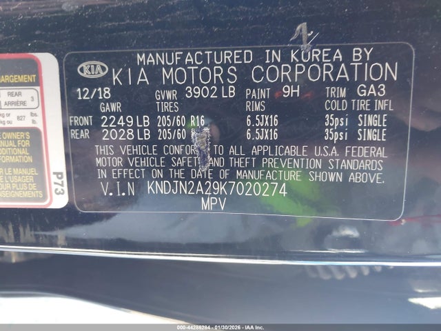 KIA Soul 2019 KNDJN2A29K7020274 Image 9