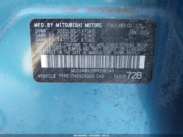 2024 MITSUBISHI MIRAGE ML32AWHJ9RH008248 Photo 8