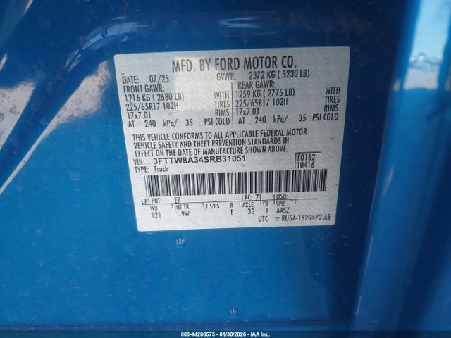 Ford Maverick Xl 2025 3FTTW8A34SRB31051 Image 9