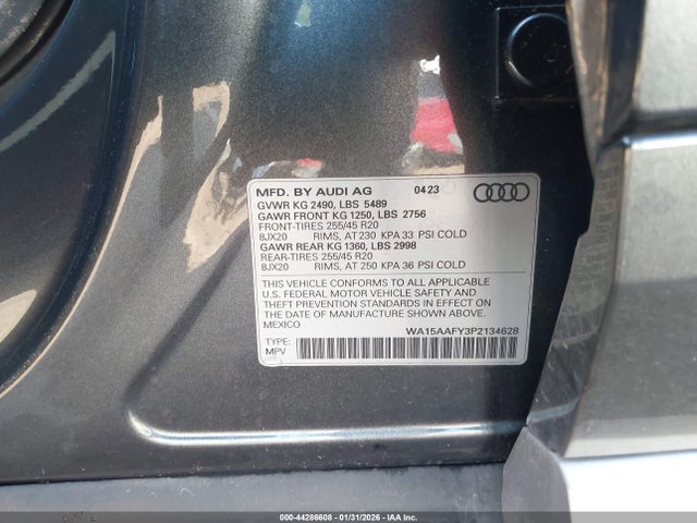 Aukcja sprzedaży 2023 Audi Q5 Sportback Premium Plus 45 Tfsi S Line Quattro S Tronic, vin: WA15AAFY3P2134628, numer aukcji: 44286608