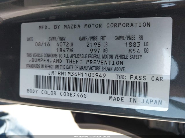 JM1BN1M36H1103949 Mazda Mazda3 Grand Touring