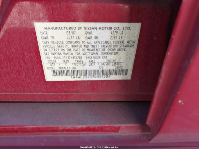 2007 NISSAN ALTIMA 1N4AL21E37N456286 Photo 8