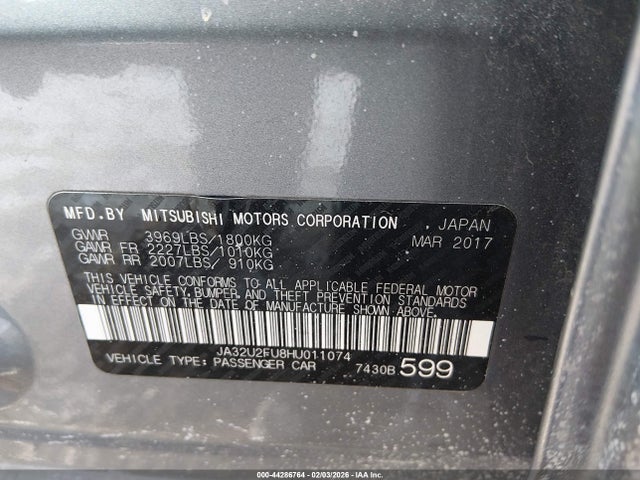 2017 MITSUBISHI LANCER JA32U2FU8HU011074 Photo 8