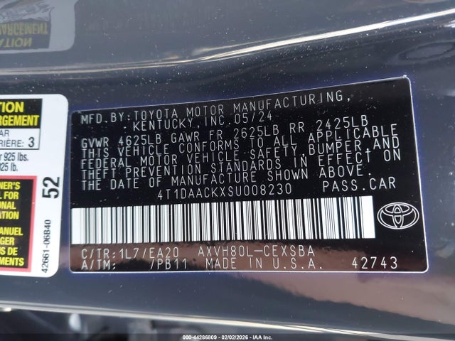 Toyota CAMRY SE 2025 4T1DAACKXSU008230 Image 9
