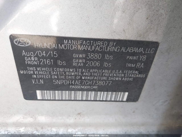 Hyundai ELANTRA SE 2016 5NPDH4AE7GH738077 Image 9
