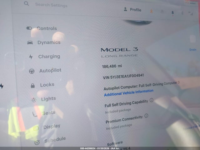 Aukcja sprzedaży 2018 Tesla Model 3 Long Range/mid Range, vin: 5YJ3E1EA1JF004941, numer aukcji: 44286824