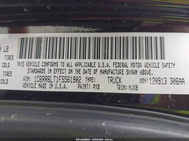 Продаж на аукціоні авто 2015 Ram 1500 Lone Star, vin: 1C6RR6LT1FS561902, номер лоту: 44286842