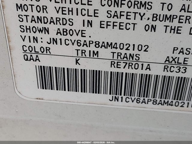 Продаж на аукціоні авто 2010 Infiniti G37 Journey, vin: JN1CV6AP8AM402102, номер лоту: 44286847