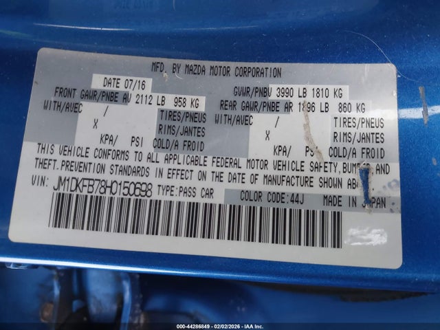 2017 MAZDA CX-3 JM1DKFB78H0150698 Photo 8