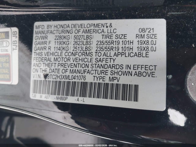 Продаж на аукціоні авто 2021 Acura Rdx Standard, vin: 5J8TC2H3XML041076, номер лоту: 44286855