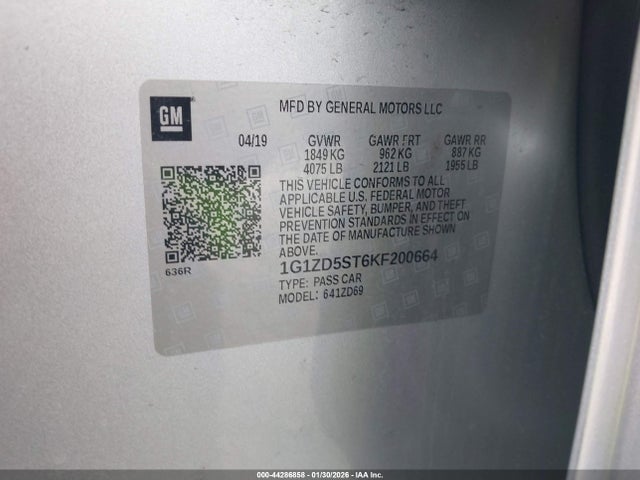 1G1ZD5ST6KF200664 Chevrolet MALIBU LT