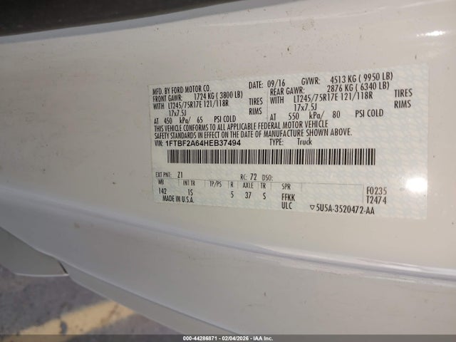Ford F-250 Xl 2017 1FTBF2A64HEB37494 Image 9