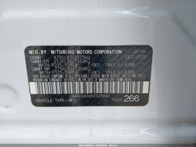 Mitsubishi Outlander Se 2017 JA4AD3A30HZ028840 Image 9
