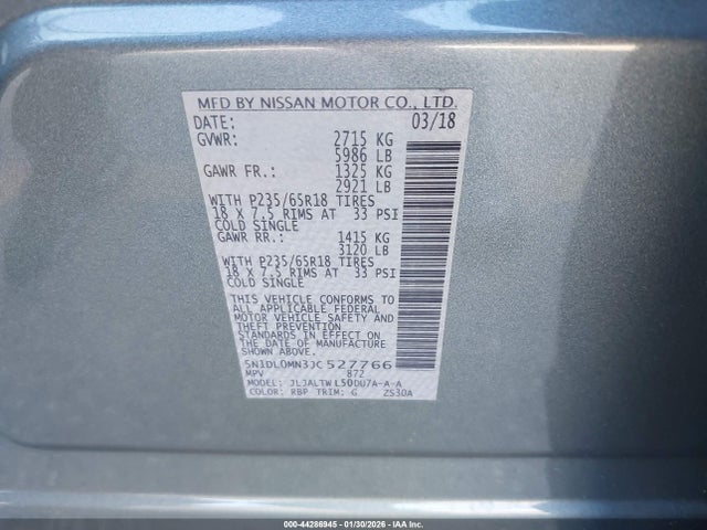 5N1DL0MN3JC527766 Infiniti QX60