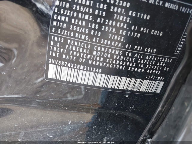 44287055 :رقم المزاد ، 3VV8B7AX3RM211349 vin ، 2024 Volkswagen Tiguan 2.0t Se R-line Black مزاد بيع